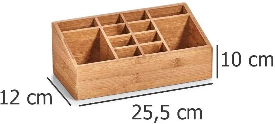 Organizer na kosmetyki, akcesoria biurowe - 12 przegródek, bambusowy, ZELLER