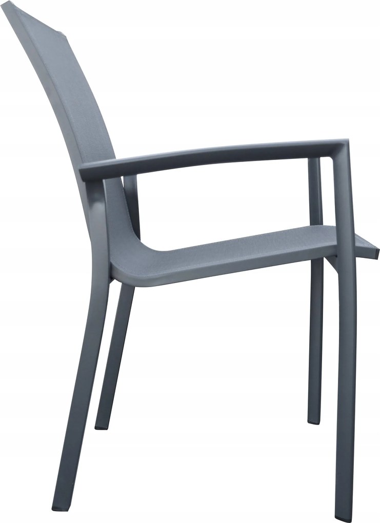 Krzesło ogrodowe aluminium antracyt 56x65x88 komfortowe wytrzymałe tarasowe