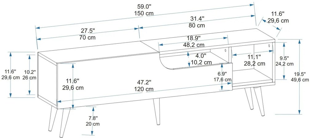 Stolik pod telewizor Alba Atlantic Pine