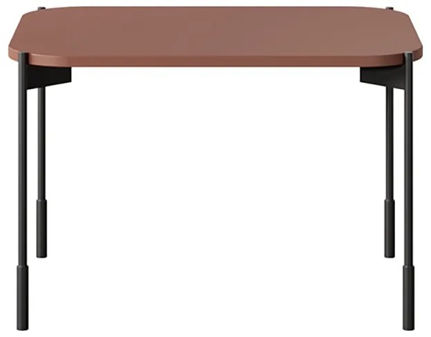 Stolik kawowy Sonatia 60 cm prostokątny na metalowych nogach - burgund
