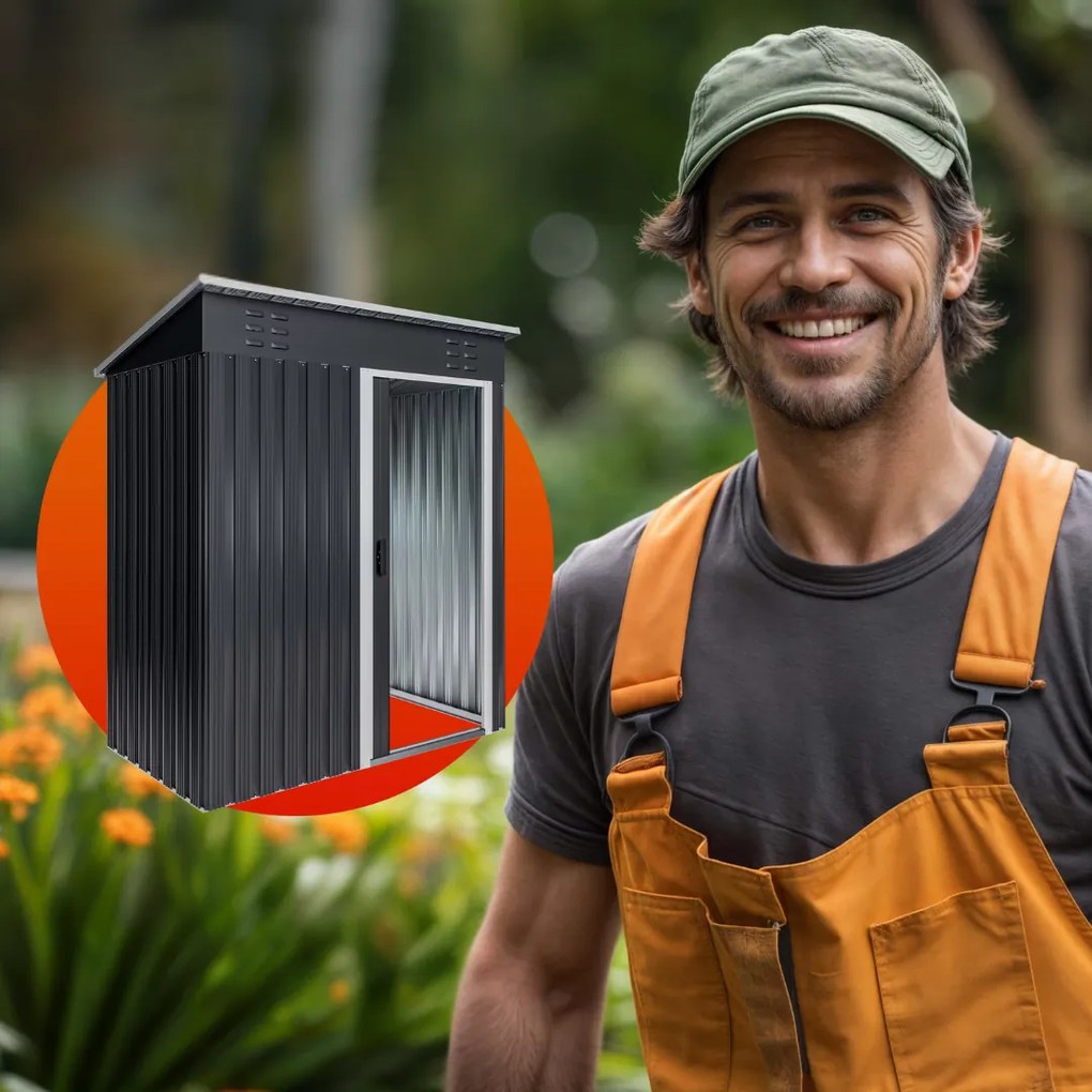 Domek narzędziowy M, 162x86x181 cm, antracytowy Jurhan