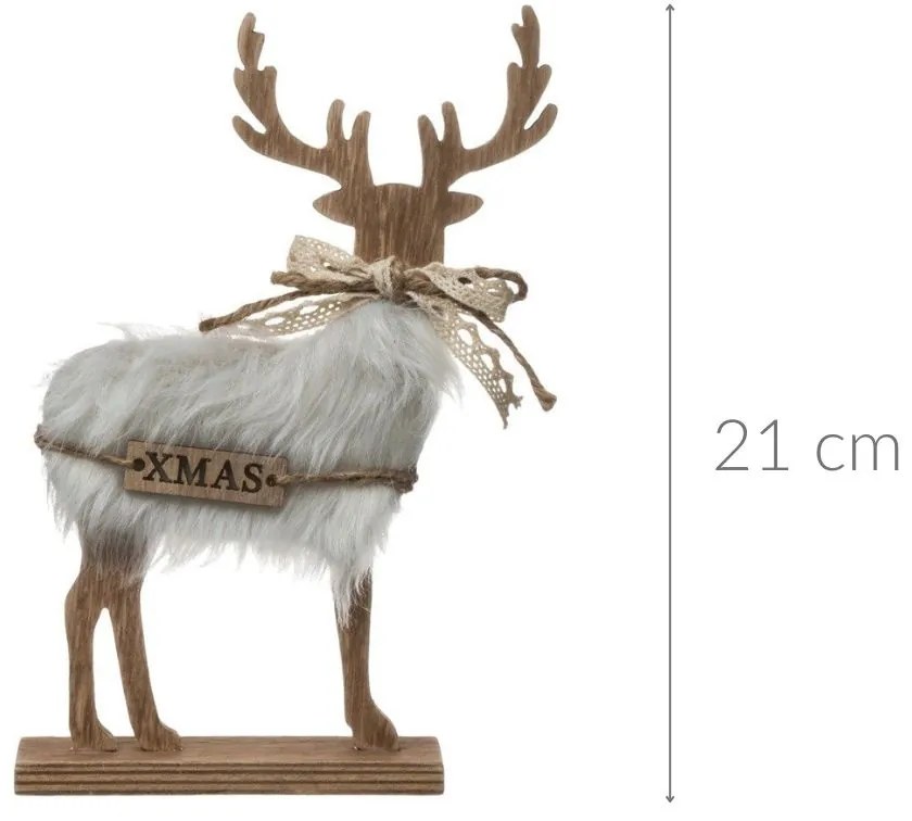 Figurka ozdobna Boże Narodzenie, JELONEK, ozdoba świąteczna, 21cm