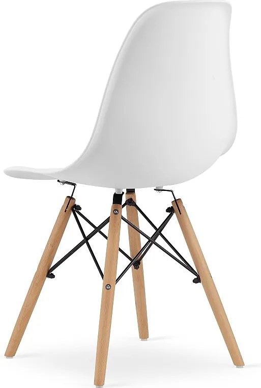 Krzesło Valora OSAKA, białe, naturalne nogi, do salonu x3