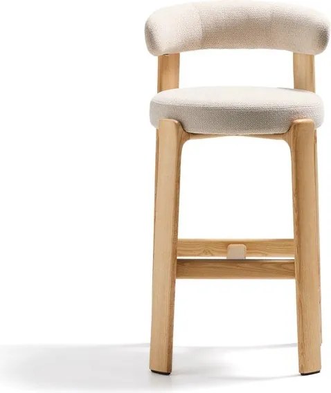 Beżowy/w jasnym naturalnym kolorze hoker z litego drewna jesionowego (wysokość siedziska 75 cm) Granite – Kave Home