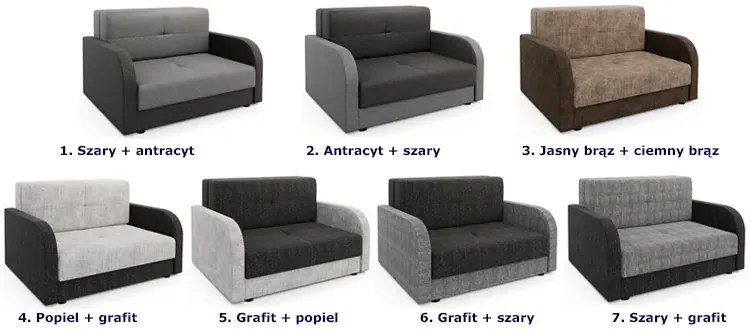 Sofa rozkładana jasny brąz + ciemny brąz - Folken 4X