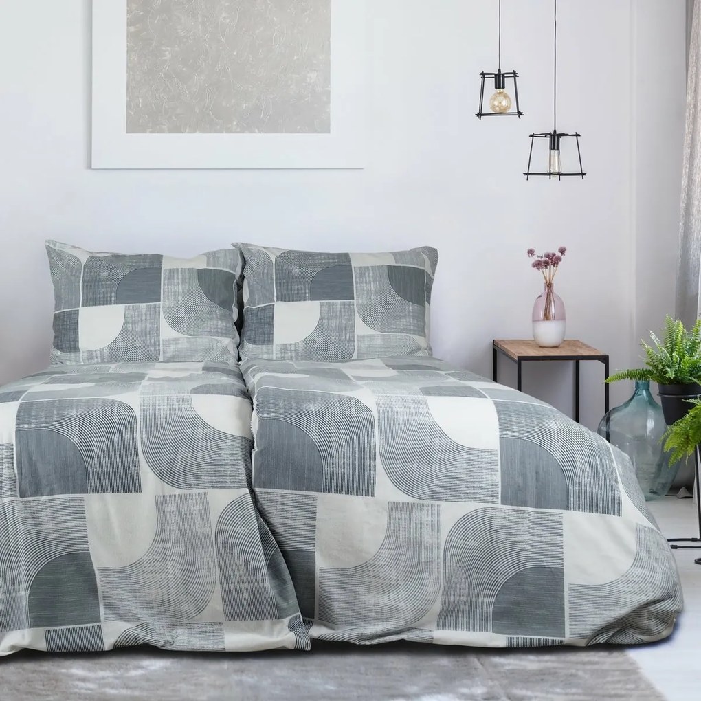 B.E.S. Petrovice Posciel flanelowa Nordic Grey, 140 x 200 cm, 70 x 90 cm