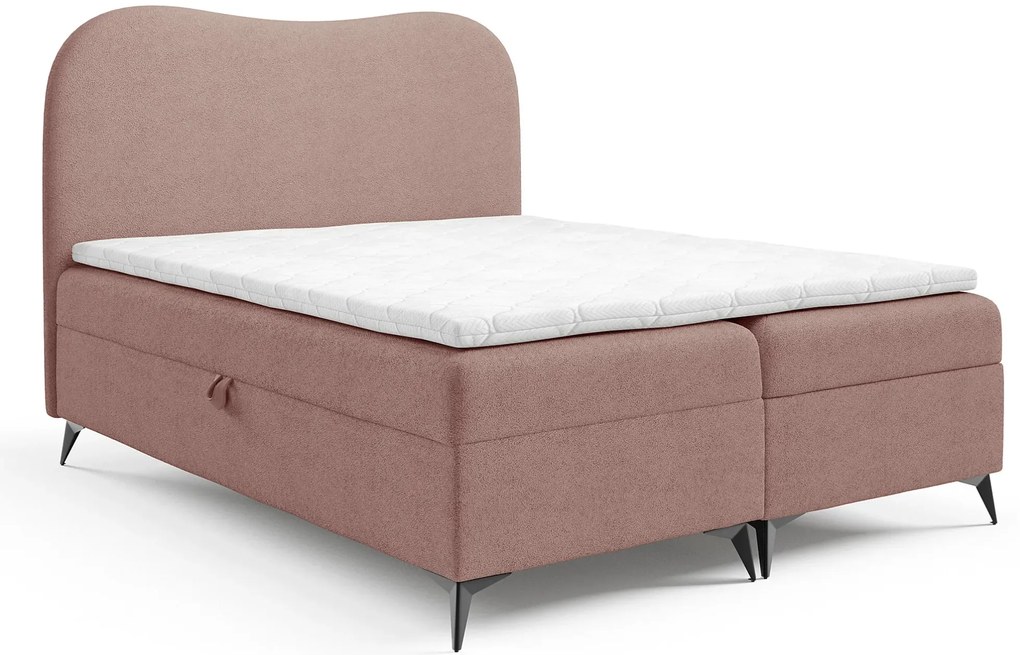 Różowe łóżko z pojemnikiem na pościel Z5-N74