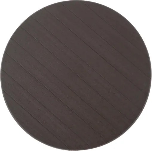 Stół balkonowy okrągły 80 cm, stalowy, brązowy blat