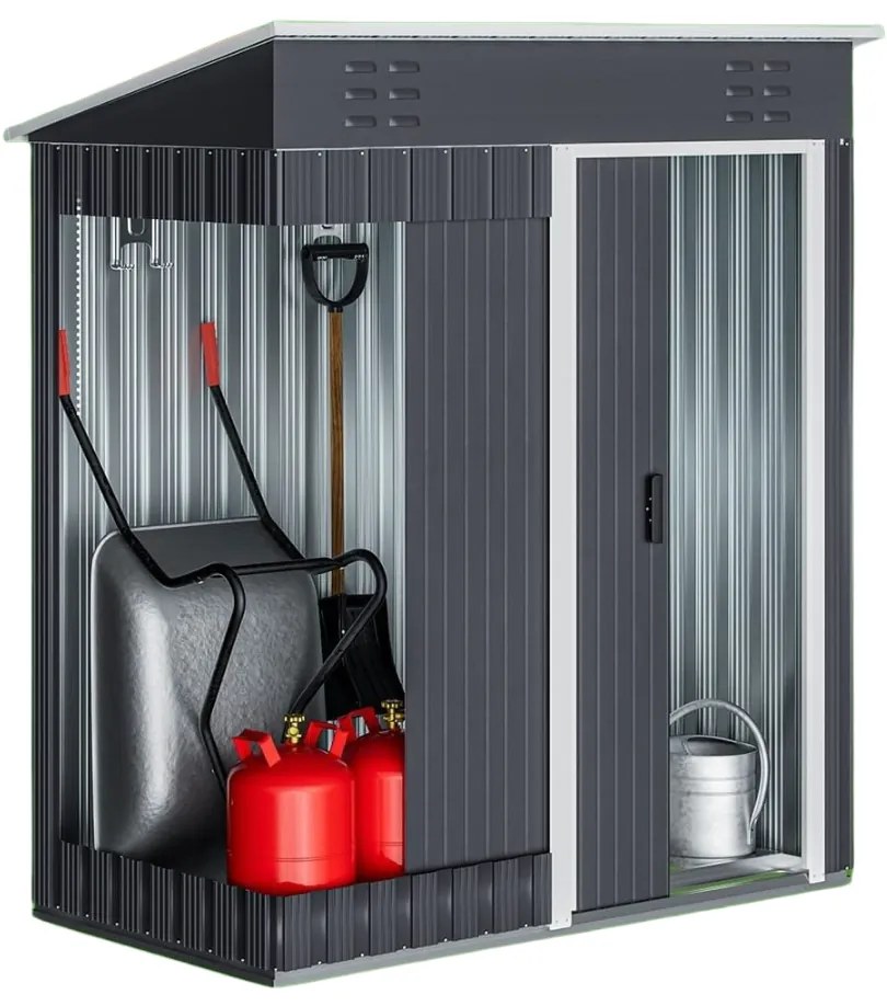Domek narzędziowy M, 162x86x181 cm, antracytowy Jurhan