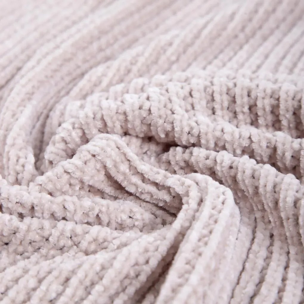 Koc szenilowy CHENILLE taupe 130x170 cm HOMLA
