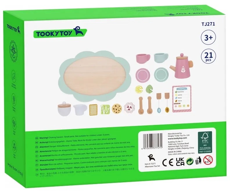 Tooky toy popołudniowa herbatka drewniany zestaw serwis