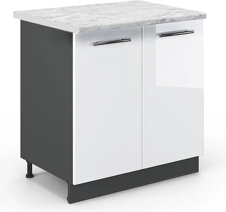 Szafka pod zlew biały wysoki połysk 80x60x82 fame-line