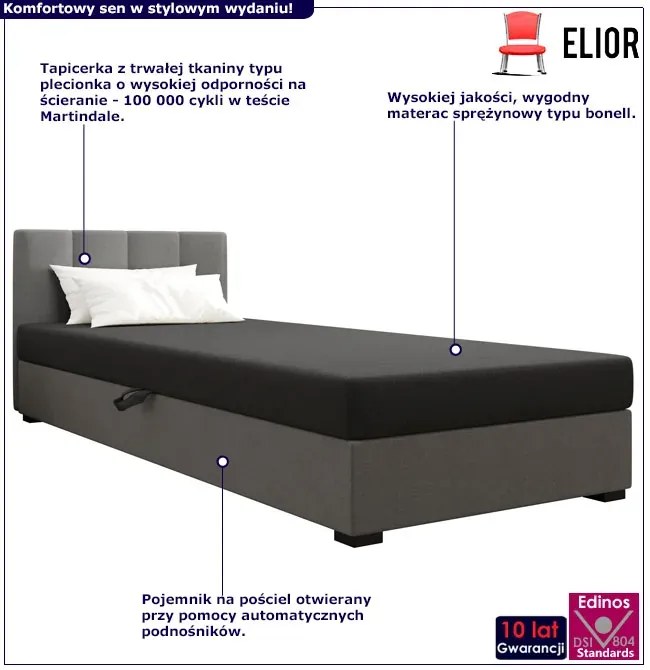 Tapczan z zagłówkiem dla dzieci 110x195 cm jasny szary + ciemny szary R4-K99