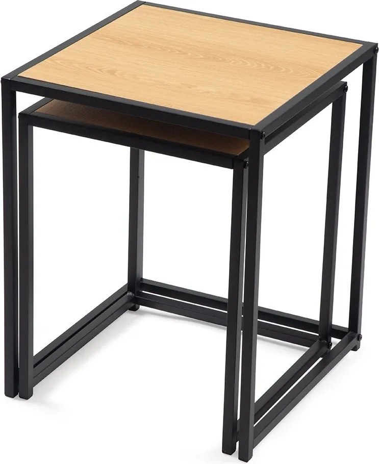 Stoliki w dekorze dębu zestaw 2 szt. 38x38 cm Noah – Bonami Essentials