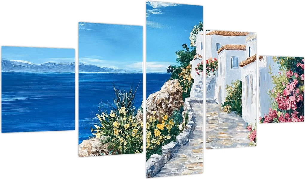 Obraz - Uliczka nad morzem (125x70 cm)