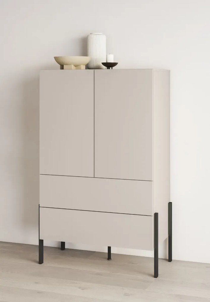 Komoda wysoka JUKON 2D2S 90cm kaszmirowa HELVETIA