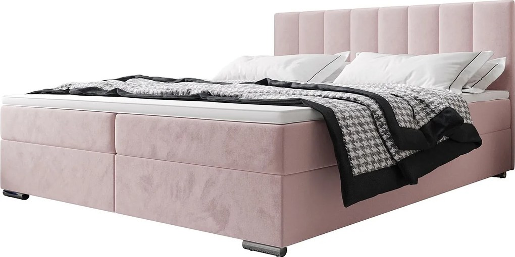 BEDANTE Łóżko kontynentalne ZILANO2 140x200 Itaka 58 Różowy
