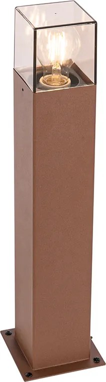 Lampa zewnętrzna 50 cm rdzawo-brązowa z kolcem do ziemi i przejściem kablowo-przewodowym - Denmark