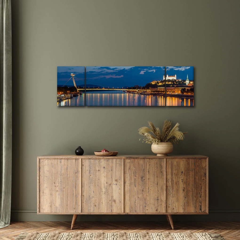 Obraz Bratysławy z zamkiem (170x50 cm)