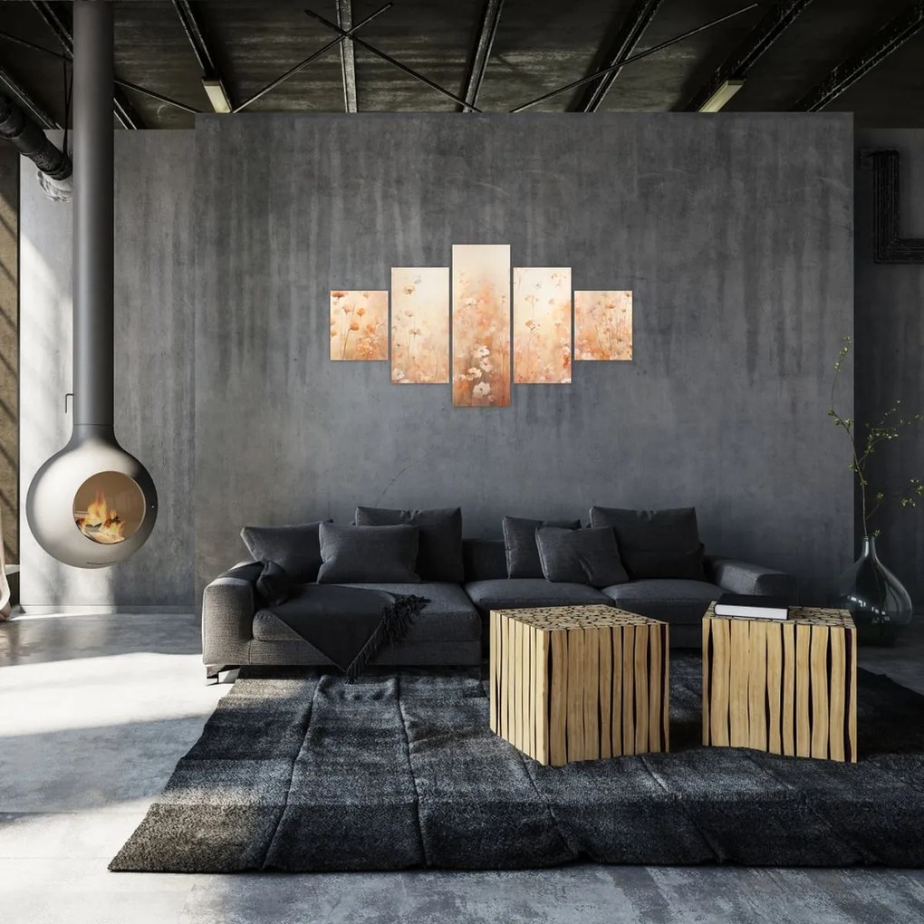 Obraz - Wzór dzikich kwiatów (125x70 cm)