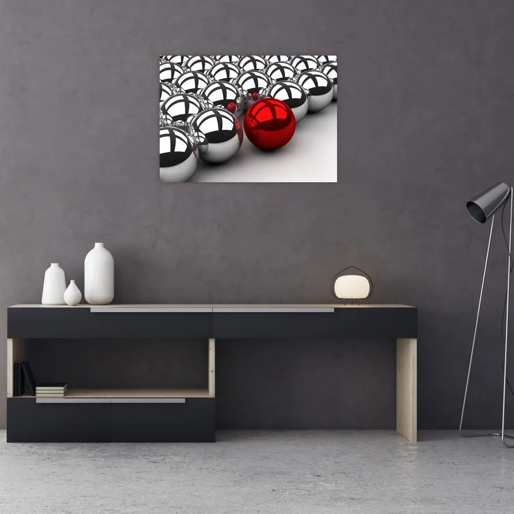 Obraz na szkle błyszczących kulek (70x50 cm)