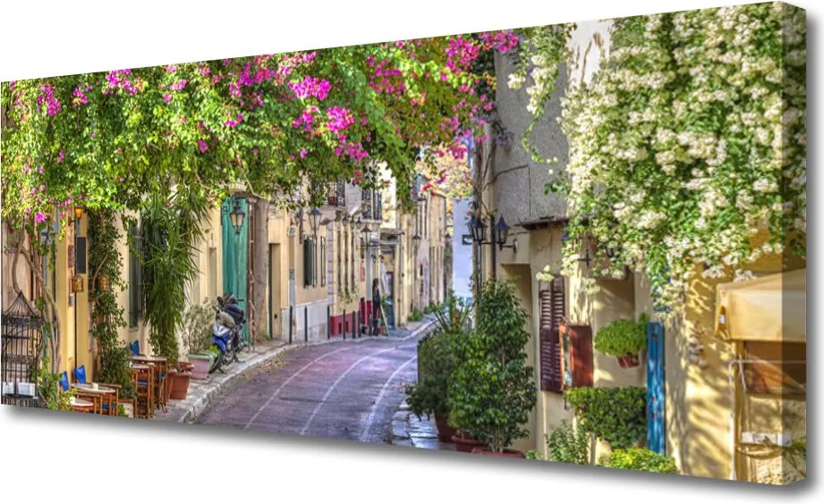 Fotoobraz na płótnie Malownicza Uliczka w Kwiatach