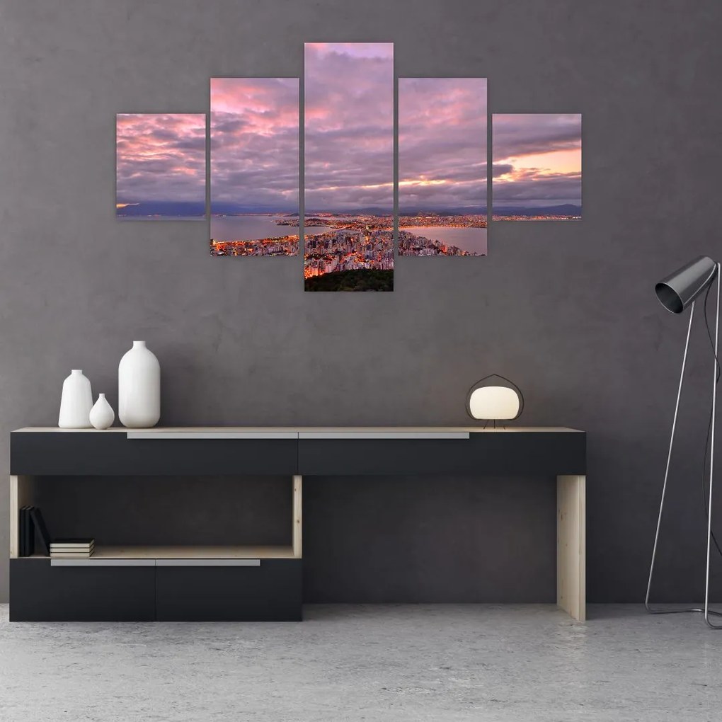 Obraz - Zmierzch nad miastem (125x70 cm)