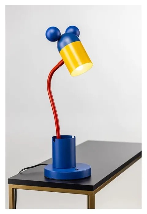 Niebieska lampa stołowa z metalowym kloszem (wysokość 50 cm) Mouse – GTV