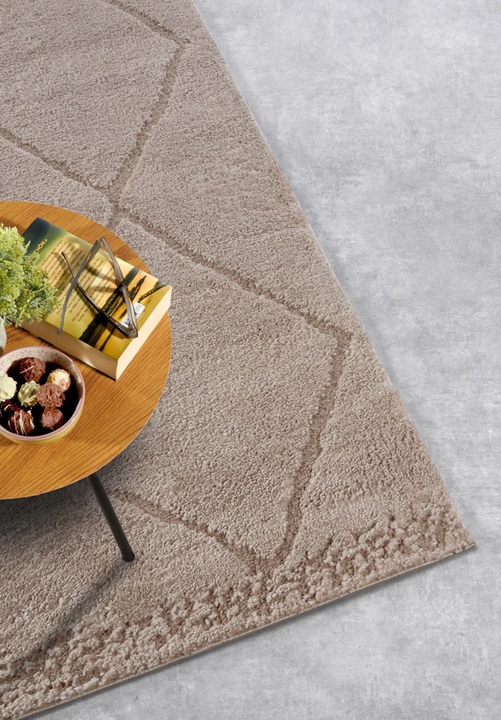 Dywan nowoczesny Gallery 3D Romby beżowy 200 cm x 280 cm