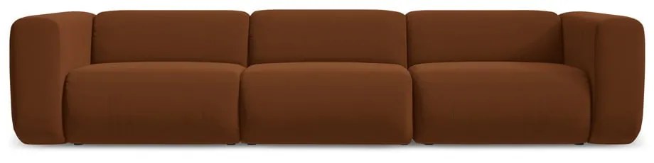 Pomarańczowa/brązowa aksamitna sofa 319 cm Ekahi – Makamii