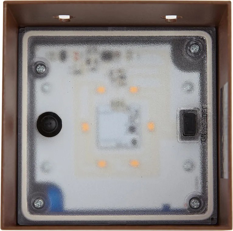 Zewnętrzna lampa ścienna rdzawy brąz z LED IP65 z funkcją ściemniania i solarem - Charlene
