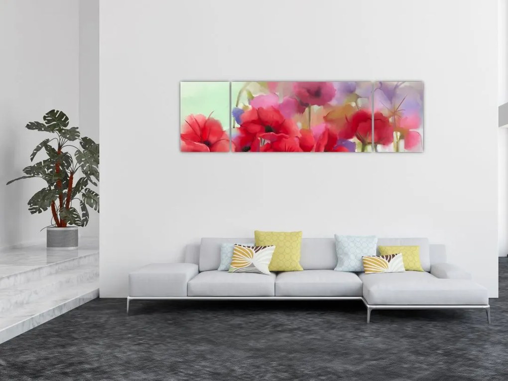 Obraz maków (170x50 cm)