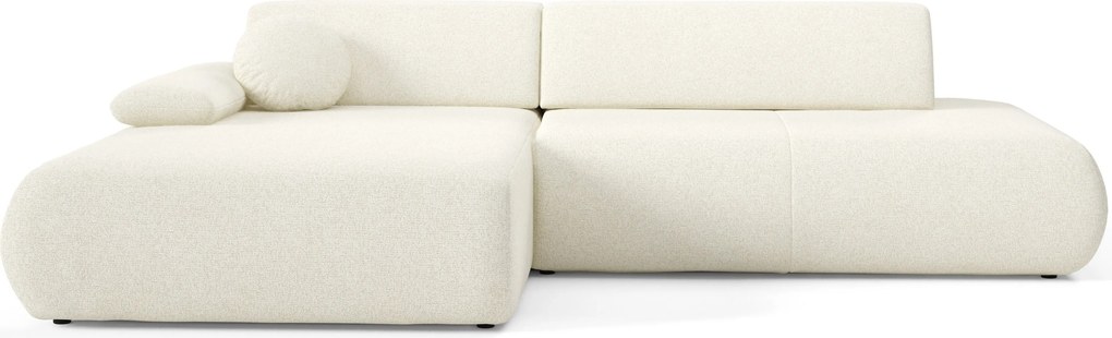 Masseno Narożnik DELTA z funkcją spania i pojemnikiem na pościel Narozniki L, Rozkładana sofa - Kremowy, PUENTE 03