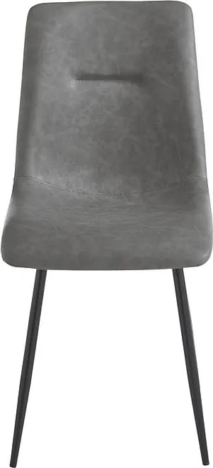 Komplet 2 krzeseł tapicerowanych "Zaren" w ekoskórze antracytowej z czarną strukturą cm 45x59 90h