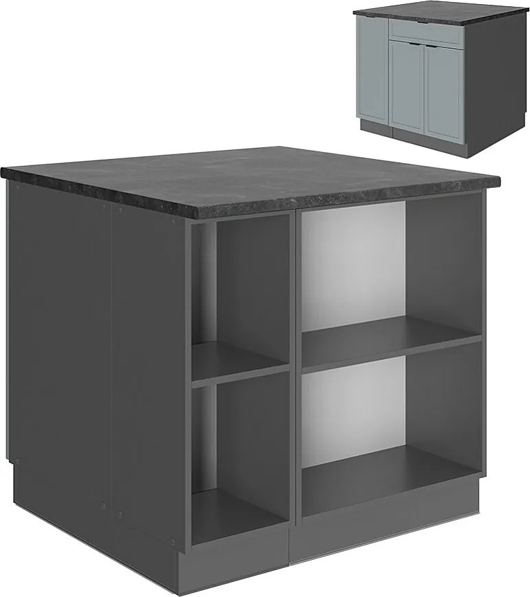 Wyspa kuchenna jasnoniebiesko-szary 90x60x82 fame-line