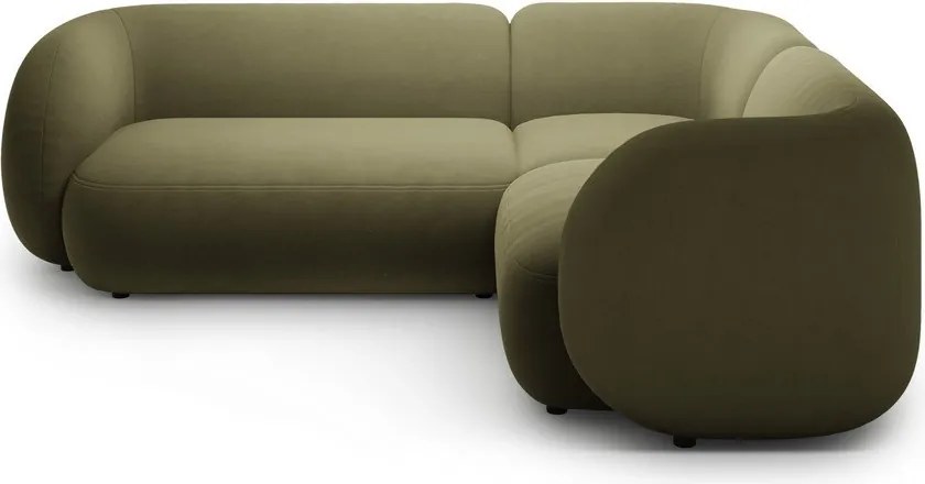 Zielony aksamitny narożnik (prawostronny/w kształcie litery L) Kate – Micadoni