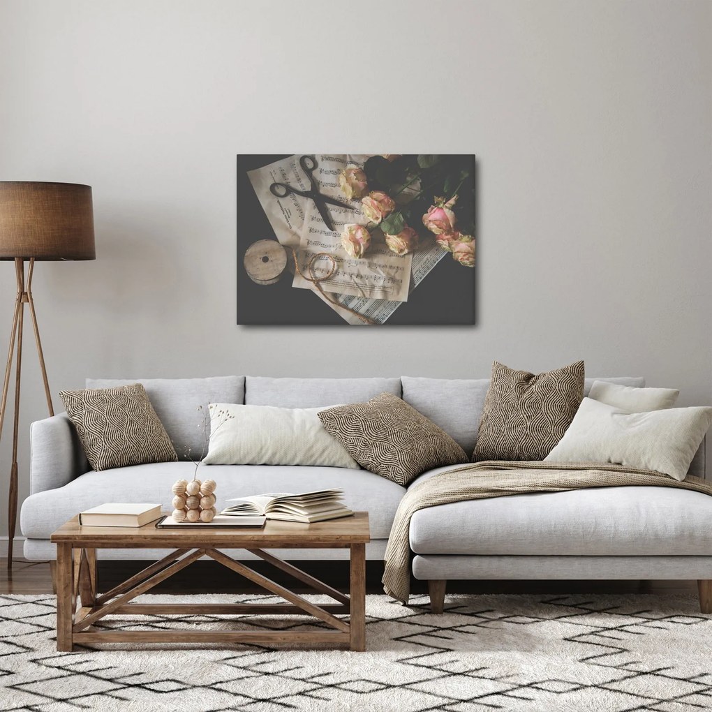 Obraz nut i róż (70x50 cm)