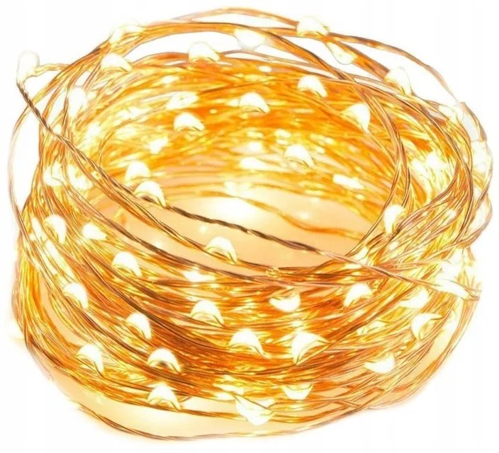 Świąteczny łańcuch świetlny 50 diod LED, ciepła biel