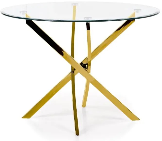 Szklany stół z okrągłym bezbarwnym blatem D8-N80