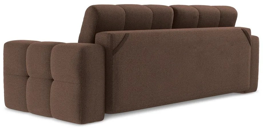 Brązowa rozkładana sofa z materiału bouclé 255 cm Milu – Makamii