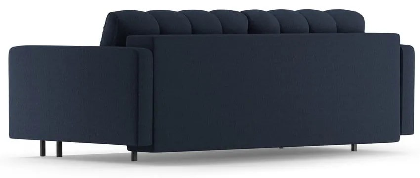 Ciemnoniebieska rozkładana sofa ze schowkiem 222 cm Bali – Cosmopolitan Design