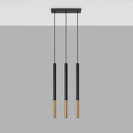 Lampa wisząca MOZAICA 3L czarna/miedź