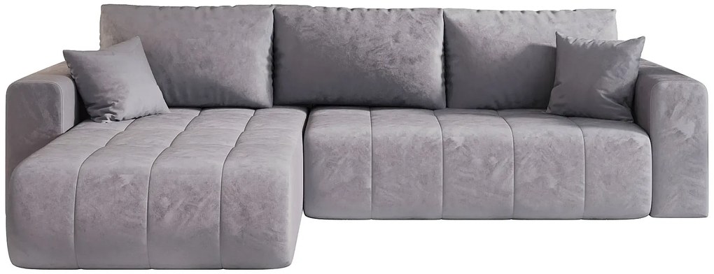 Szary rozkładany narożnik welurowy A9-A48