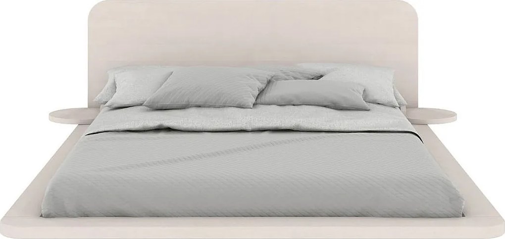 Łóżko lewitujące bukowe JAPANDIC / 160x200, kolor biały