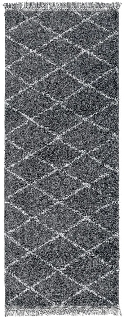 Dywan shaggy Blake romby szare 80 cm x 200 cm