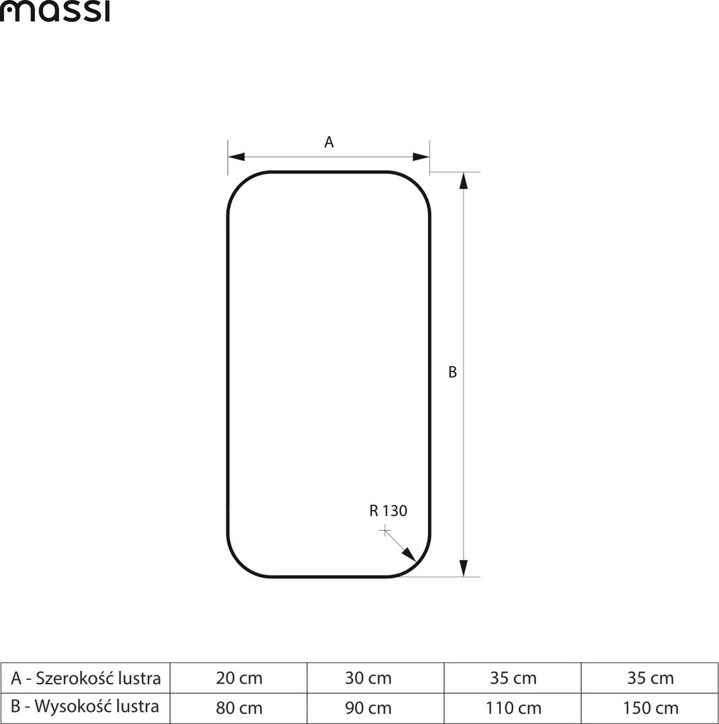 Lustro prostokątne bez ramy oszlifowane obracalne z podświetleniem ROUND Slim LED | Różne rozmiary | Różne kolory : Kolor tafli szkła - Srebrny, Rozmiar - 35 x 150 cm