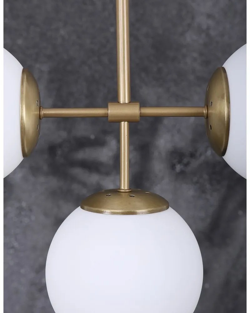 Lampa wisząca w biało-złotym kolorze ze szklanym kloszem ø 15 cm Seagull – Squid Lighting