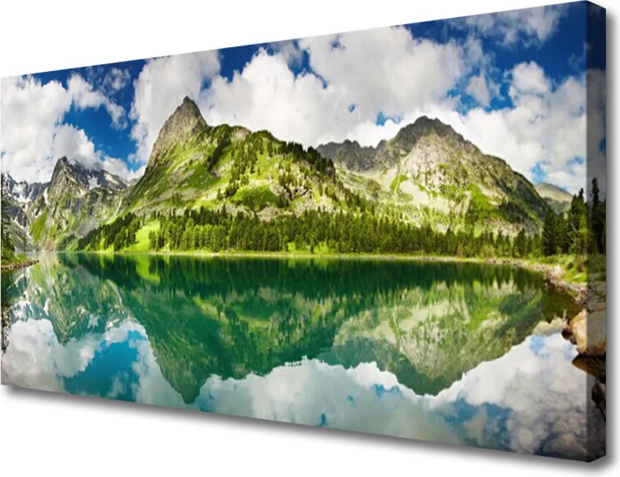 Obraz na płótnie Odbicie Gór w Jeziorze