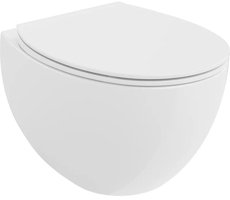 Mexen Egg miska wc Rimless z deską wolnoopadającą slim, duroplast, biała połysk - 30245000