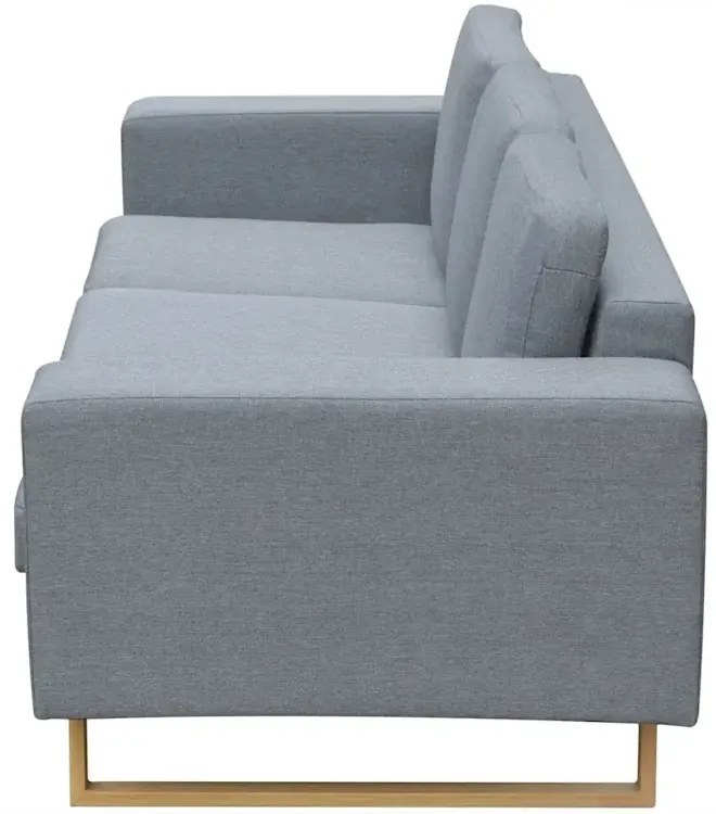 Jasnoszara 3-osobowa sofa - Drofas